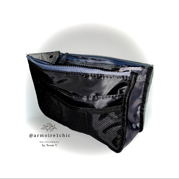 2 for $29! | Y2K Nylon Purse Insert ORGANIZER |+ pockets/zippers | red or black - Picture 12 of 14